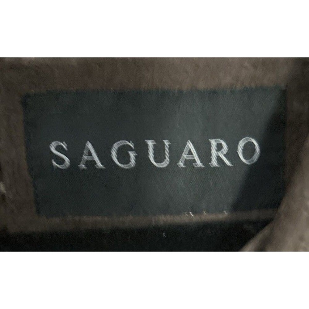 Saguaro Leather Suede Fringe Jacket Studded Cross Western Biker Brown Y2K Sz L - Picture 4 of 6